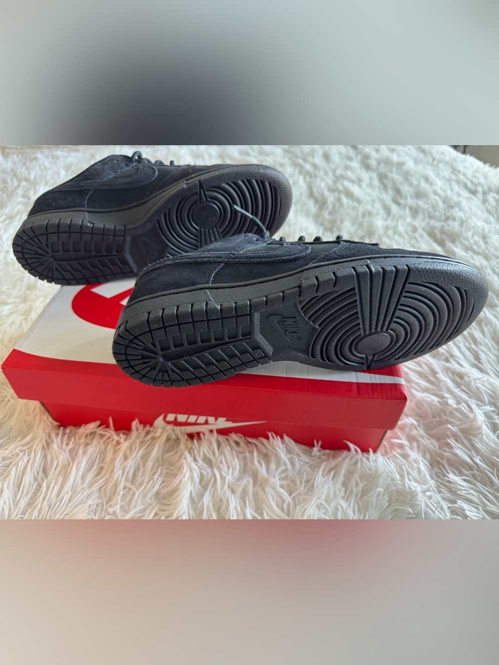 Nike Men’s all Black Dunk low Retro SE size 7.5 - Picture 7 of 7